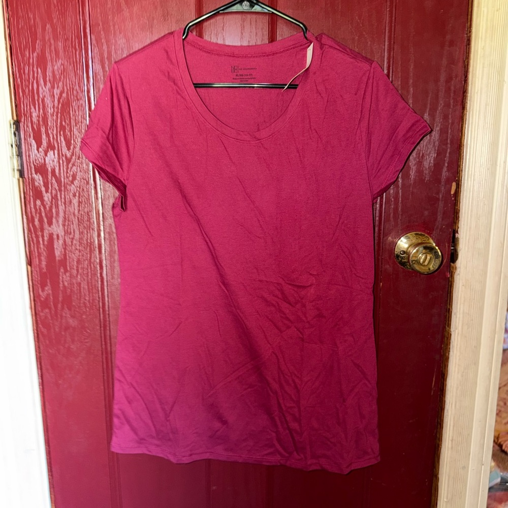 No Boundaries Raspberry Short Sleeve Crew Neck Tee